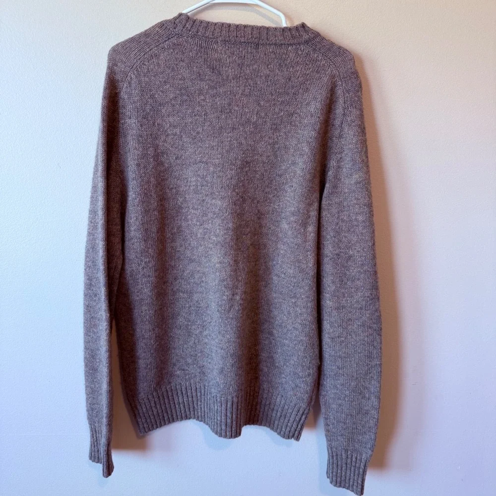 Eleven Sixty Six Mens 100% Shetland Wool Crew Neck Sweater Purple Heather M